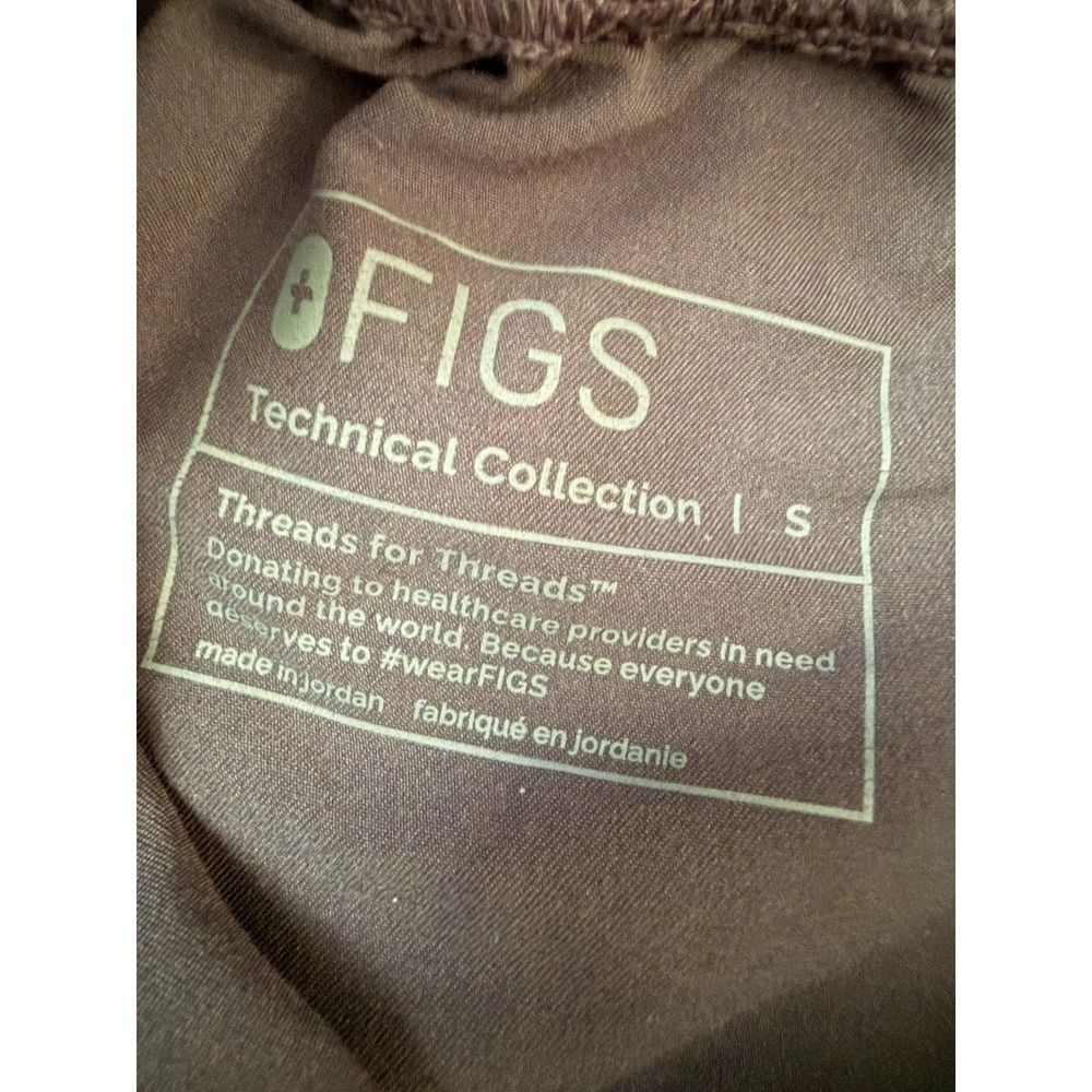 FIGS Zamora Jogger Scrub Pants Charcoal Gray Red Drawstring High Waist S - Picture 4 of 10